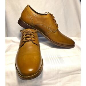 New Men’s Rockport Tan Leather Plain Toe Shoes Size 10M Comfort Dress